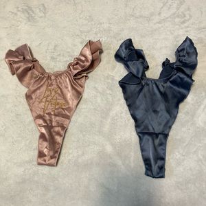 Victorias Secret High-Cut Ruffle Silk Thongs (Medium)